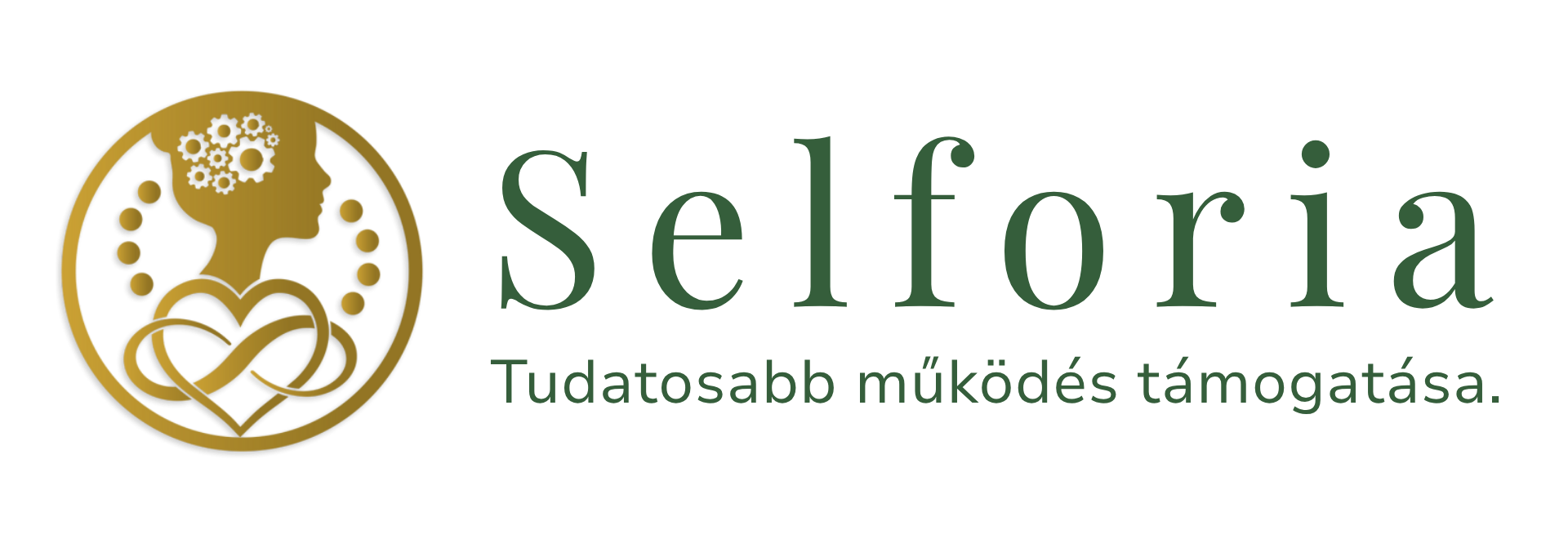 Selforia- Tudatosabb működés támogatása - Logó felirattal.